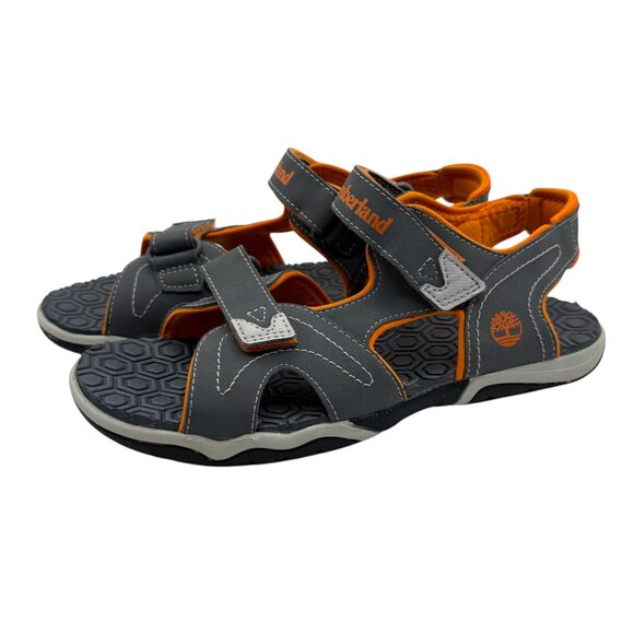 Timberland Youth Sandals Gray Orange A24Q1 Adjustable Straps Sz 6‎ (W 7.5-8) - Picture 3 of 11